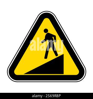 Beware Slope Symbol Sign Isolate On White Background,Vector Illustration EPS.10 Stock Vector