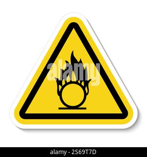 Beware Oxidizing Substance Symbol Isolate On White Background,Vector Illustration EPS.10 Stock Vector