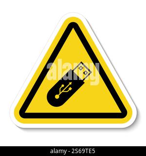 Do Not Use Flash Drive Symbol Sign Isolate On White Background,Vector Illustration Stock Vector