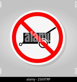 Prohibit Forbid Wheel Traffic Road Sign Isolate On White Background,Vector Illustration Stock Vector