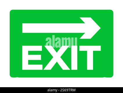 Exit Emergency Green Sign Isolate On White Background,Vector Illustration EPS.10 Stock Vector