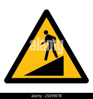 Beware Slope Symbol Sign Isolate On White Background,Vector Illustration EPS.10 Stock Vector