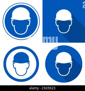 Wear helmet Symbol Sign Isolate on White Background,Vector Illustration Stock Vector