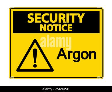 Security Notice Argon Symbol Sign On White Background,Vector Illustration Stock Vector