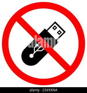 Do Not Use Flash Drive Symbol Sign Isolate On White Background,Vector Illustration EPS.10 Stock Vector