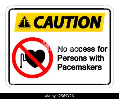 No Access For Persons With Pacemaker Symbol Sign Isolate On White Background,Vector Illustration Stock Vector