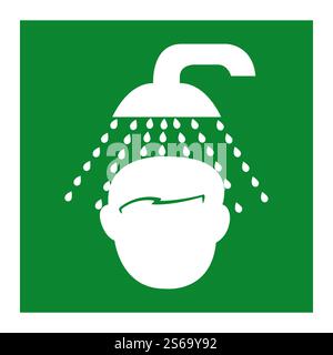 Emergency Shower Symbol Isolate On White Background,Vector Illustration EPS.10 Stock Vector