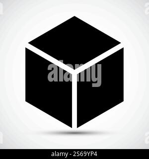 Cube Icon Black Sign Isolate on white Background,Vector Illustration Stock Vector
