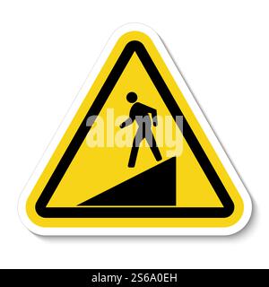 Beware Slope Symbol Sign Isolate On White Background,Vector Illustration EPS.10 Stock Vector