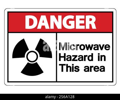 Danger Microwave Hazard Sign on white background,Vector llustration Stock Vector