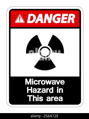 Danger Microwave Hazard Sign on white background,Vector llustration Stock Vector