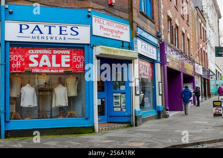 Shop closures UK High street amongst economic decline, Northgate Street, Gloucester, UK Stock Photo