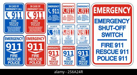 911 Fire Rescue Police Symbol Sign Isolate On White Background,Vector Illustration EPS.10 Stock Vector