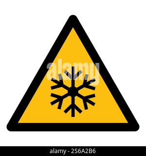 triangle warning sign with snowflake symbol Isolate On White Background,Vector Illustration EPS.10 Stock Vector