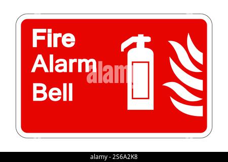 Fire Alarm Bell Safety Symbol Sign on white background,Vector illustration Stock Vector