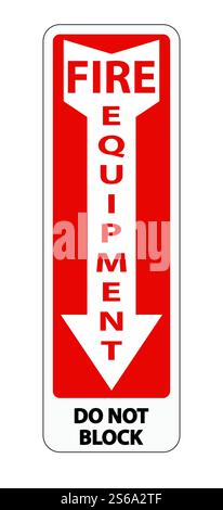 Fire Extinguisher Do Not Block sign on white background Stock Vector