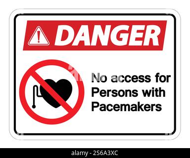 Danger No Access For Persons With Pacemaker Symbol Sign Isolate On White Background,Vector Illustration Stock Vector