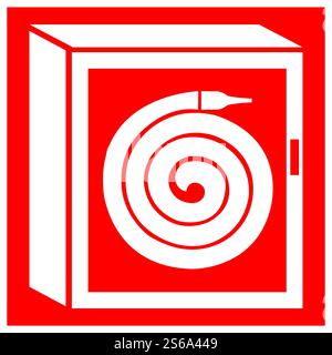 Fire Hose Reel Cabinet Symbol Sign Isolate On White Background,Vector Illustration EPS.10 Stock Vector