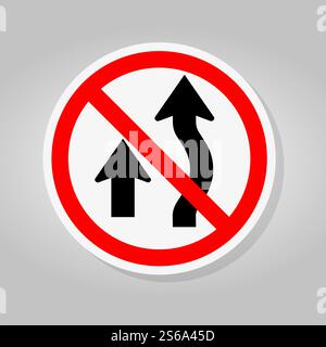Prohibited Overtaking Traffic Sign Isolate On White Background,Vector Illustration Stock Vector