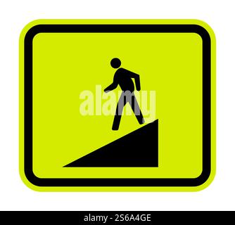 Beware Slope Symbol Sign Isolate On White Background,Vector Illustration EPS.10 Stock Vector