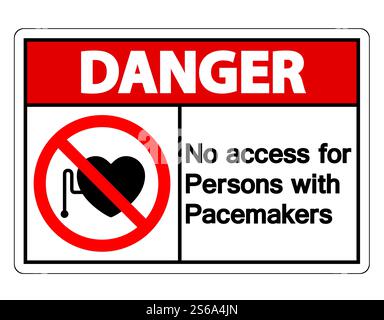 Danger No Access For Persons With Pacemaker Symbol Sign Isolate On White Background,Vector Illustration Stock Vector