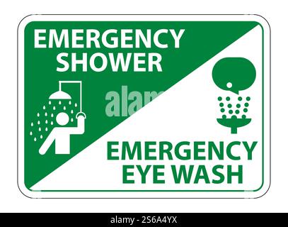 Emergency Shower,Eye Wash Symbol Sign Isolate On White Background,Vector Illustration EPS.10 Stock Vector