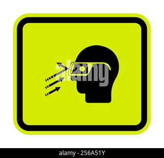 Flying Debris Wear Safety Glasses Symbol Sign Isolate on White Background,Vector Illustration Stock Vector