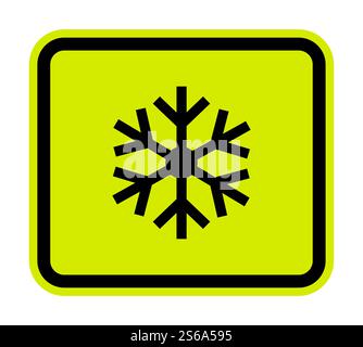 triangle warning sign with snowflake symbol Isolate On White Background,Vector Illustration EPS.10 Stock Vector