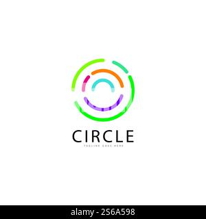 vortex circle logo and symbols template icons Stock Vector