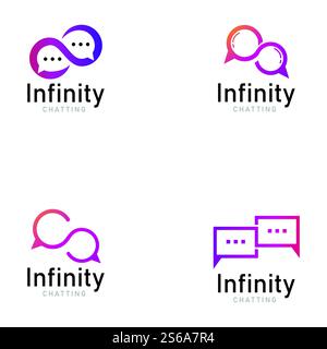 infinity chat media logo icon vector Stock Vector