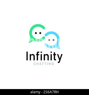 infinity chat media logo icon vector Stock Vector