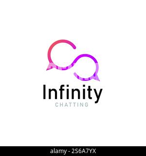 infinity chat media logo icon vector Stock Vector