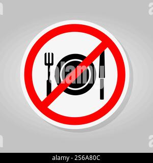 No Eating Symbol Sign Isolate On White Background,Vector Illustration Stock Vector