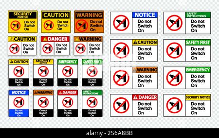 Set do not touch sign label on transparent background Stock Vector