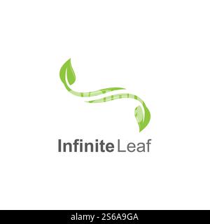 infinity leaf vector icon illustration logo template design Stock Vector