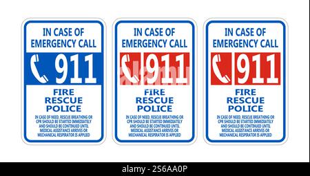 911 Fire Rescue Police Symbol Sign Isolate On White Background,Vector Illustration EPS.10 Stock Vector
