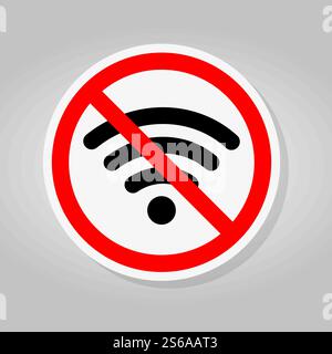 No Wifi Area Sing Isolate On White Background,Vector Illustration Stock Vector