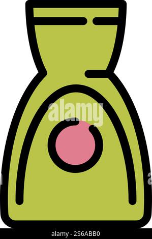 Sushi sauce bottle icon. Outline sushi sauce bottle vector icon for web design isolated on white background. Sushi sauce bottle icon, outline style Stock Vector