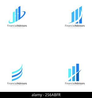 financial advisors logo design template vector icon Stock Vector