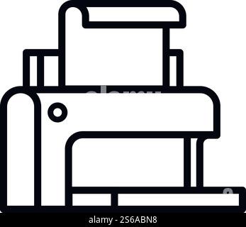 Plastic printer icon. Outline plastic printer vector icon for web design isolated on white background. Plastic printer icon, outline style Stock Vector