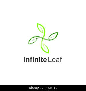 infinity leaf vector icon illustration logo template design Stock Vector