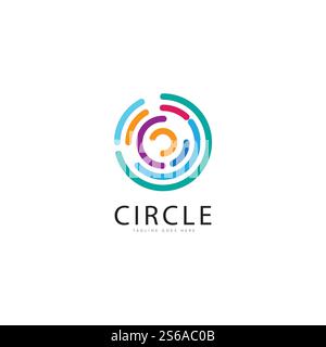 vortex circle logo and symbols template icons Stock Vector