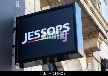 London, UK - August 12th 2024: The Jessops logo above the entrance to their store on Oxford Street in London, UK. Stock Photo