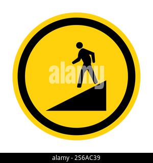 Beware Slope Symbol Sign Isolate On White Background,Vector Illustration EPS.10 Stock Vector