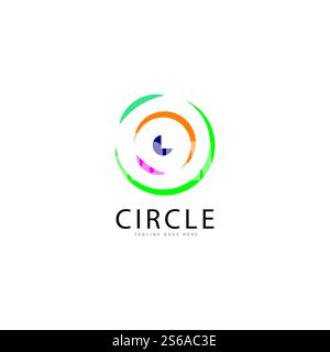 vortex circle logo and symbols template icons Stock Vector