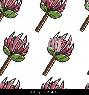 Wild field flower clover seamless pattern vector bud with leaves on stem shamrock plant growing and cultivation agriculture and gardening floral endless texture blossom wallpaper print vegetation. Clover wild flower seamless pattern field plant Stock Vector