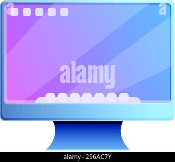 Designer monitor icon. Cartoon of designer monitor vector icon for web design isolated on white background. Designer monitor icon, cartoon style Stock Vector