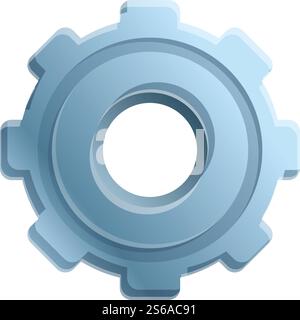 Metallurgy gear wheel icon. Cartoon of metallurgy gear wheel vector icon for web design isolated on white background. Metallurgy gear wheel icon, cartoon style Stock Vector