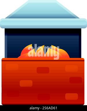 Blacksmith oven icon. Cartoon of blacksmith oven vector icon for web design isolated on white background. Blacksmith oven icon, cartoon style Stock Vector