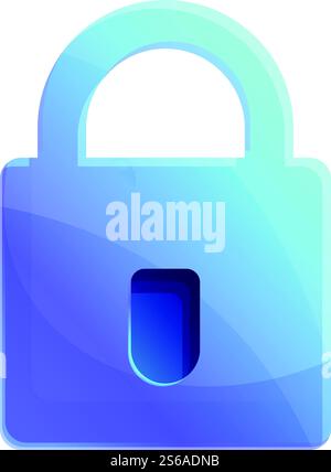 Secured personal data icon. Cartoon of secured personal data vector icon for web design isolated on white background. Secured personal data icon, cartoon style Stock Vector